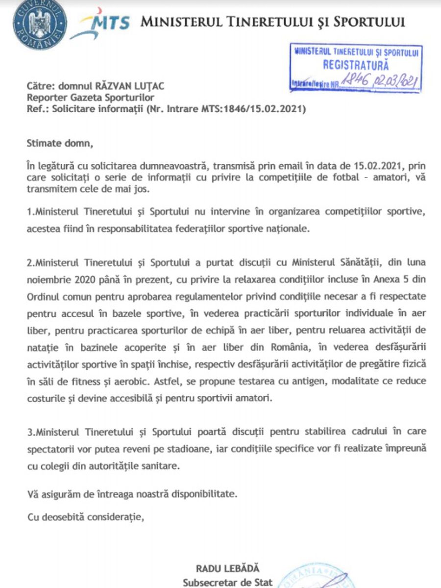 EXCLUSIV MTS confirmă pentru GSP că testele rapide vor fi aprobate la competițiile de amatori. „Modalitatea reduce costurile”