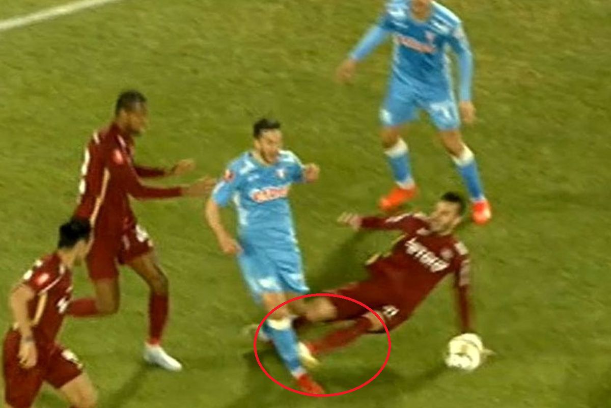 Noul „chirurg” din Liga 1 vine de la CFR Cluj! Și-a scos din circuit adversarul după o intrare ORIBILĂ + e recidivist!