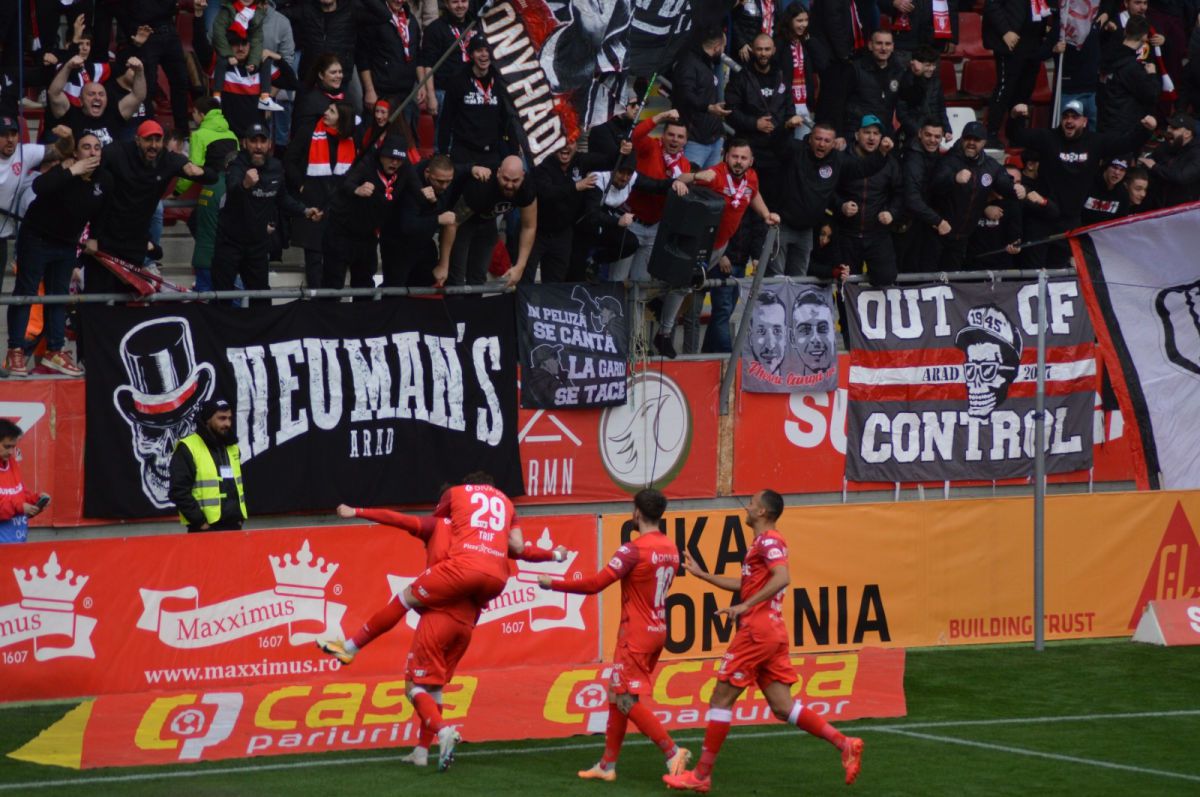 UTA Arad o învinge pe FCU Craiova. „Bătrâna Doamnă” urcă pe loc de play-off, oltenii se scufundă