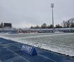 Gazonul din Superliga era acoperit de zăpadă cu 6 ore înainte de meci: cum arată acum