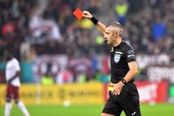 Decizie controversată în Rapid - FCSB! Eliminat după două galbene în 4 minute