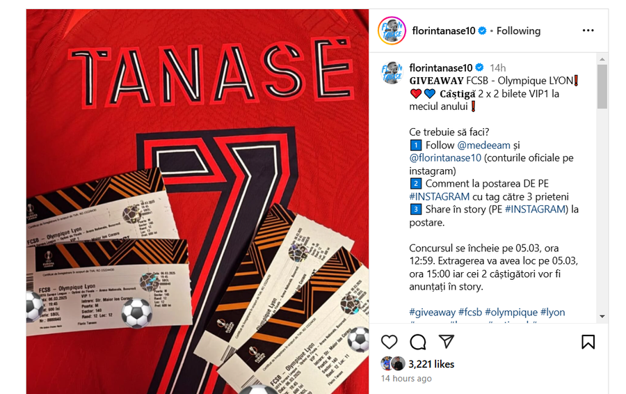 Gestul viral al lui Florin Tănase! Alături de soția Medeea, fotbalistul surprinde înainte de FCSB - Lyon: „Ce trebuie să faci”