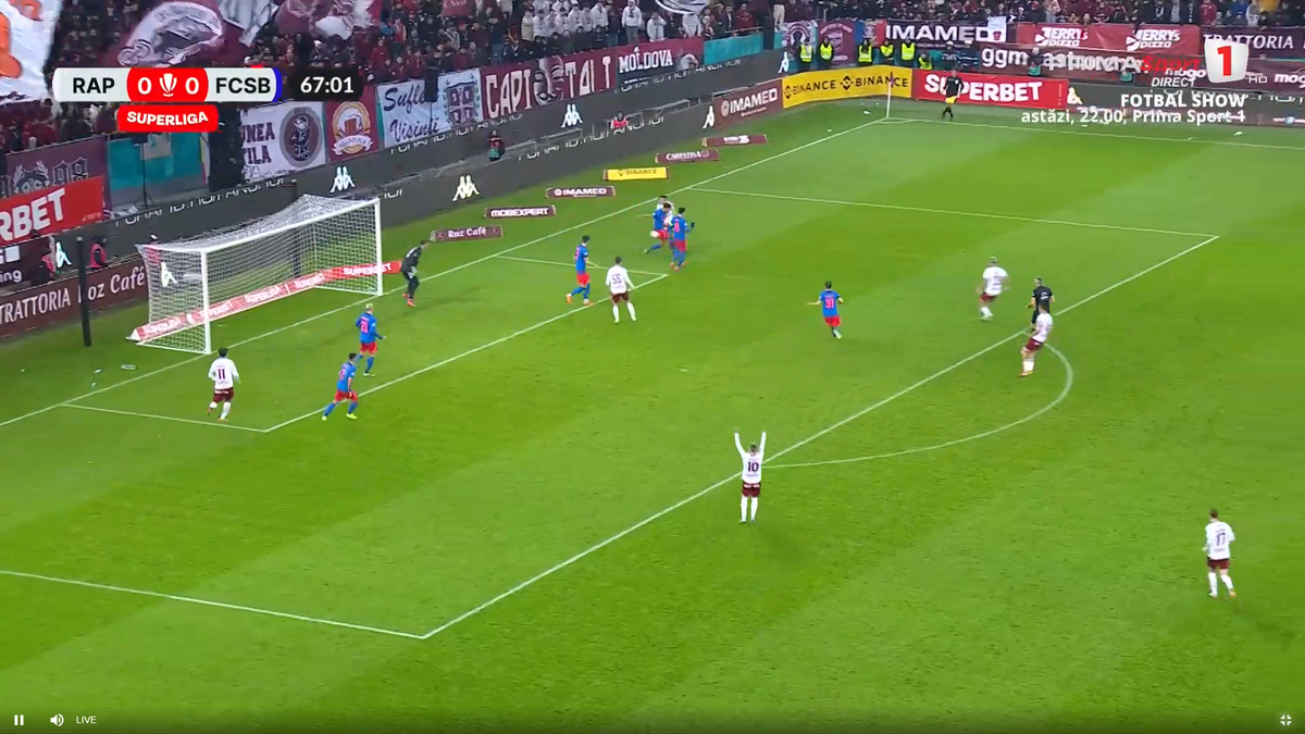 Golul anulat al lui Alex Dobre, în Rapid - FCSB