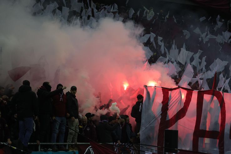 Scenografia suporterilor de la Rapid în meciul cu FCSB/ Foto: Ionuț Iordache GSP