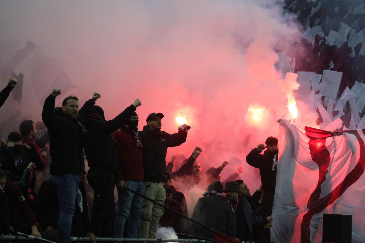 Scenografia suporterilor de la Rapid în meciul cu FCSB