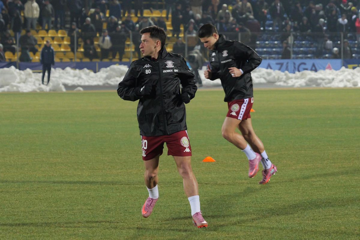 Unirea Slobozia - Rapid, imagini de la încălzire
