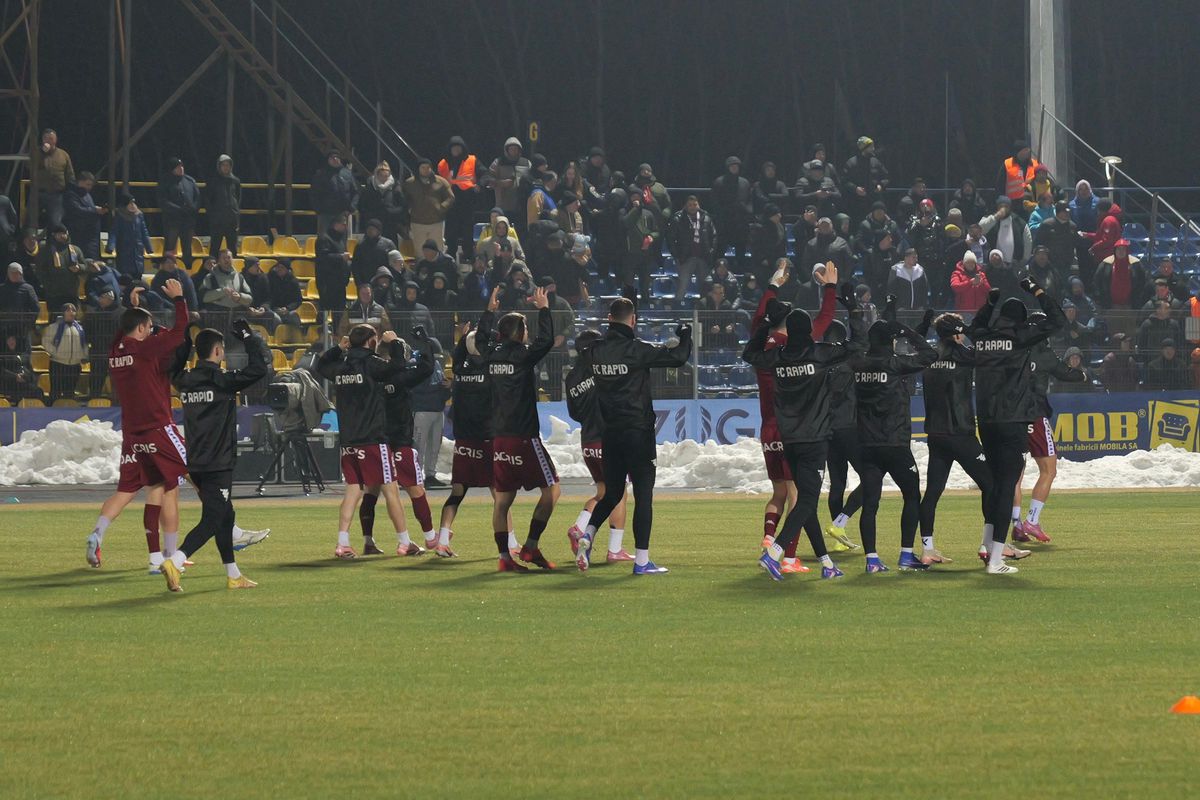 Unirea Slobozia - Rapid, imagini de la încălzire