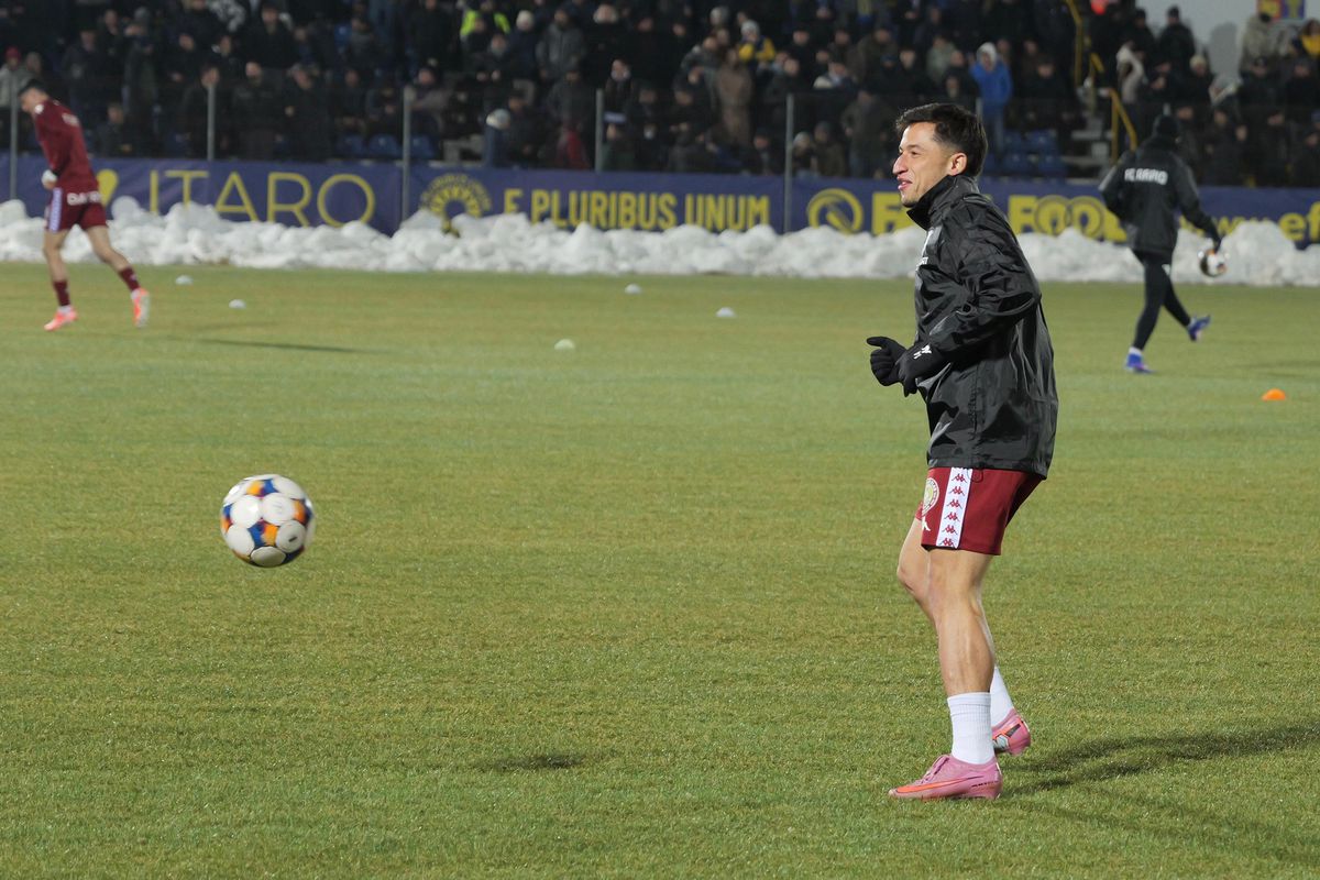 Unirea Slobozia - Rapid, imagini de la încălzire