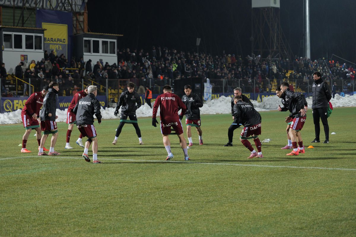 Unirea Slobozia - Rapid, imagini de la încălzire