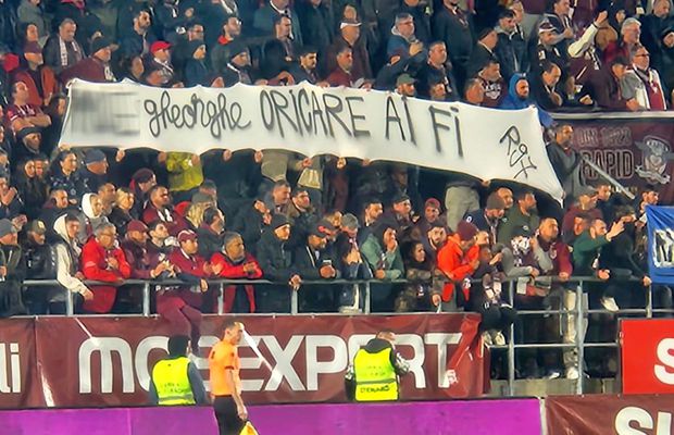 Fanii Rapidului, un nou derapaj » Mesajul obscen afișat în meciul cu Farul