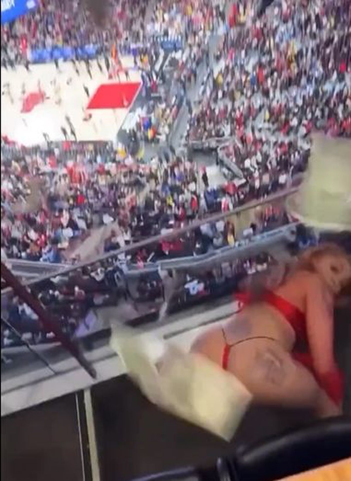 Stripteuza în tribune la Bulls - Lakers