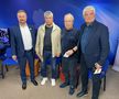 Dan Bobuțan (primarul din Huneadoara), alături de Ovidiu Ioanițoaia, Mircea Lucescu și Ioan Andone