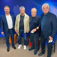 Dan Bobuțan (primarul din Huneadoara), alături de Ovidiu Ioanițoaia, Mircea Lucescu și Ioan Andone