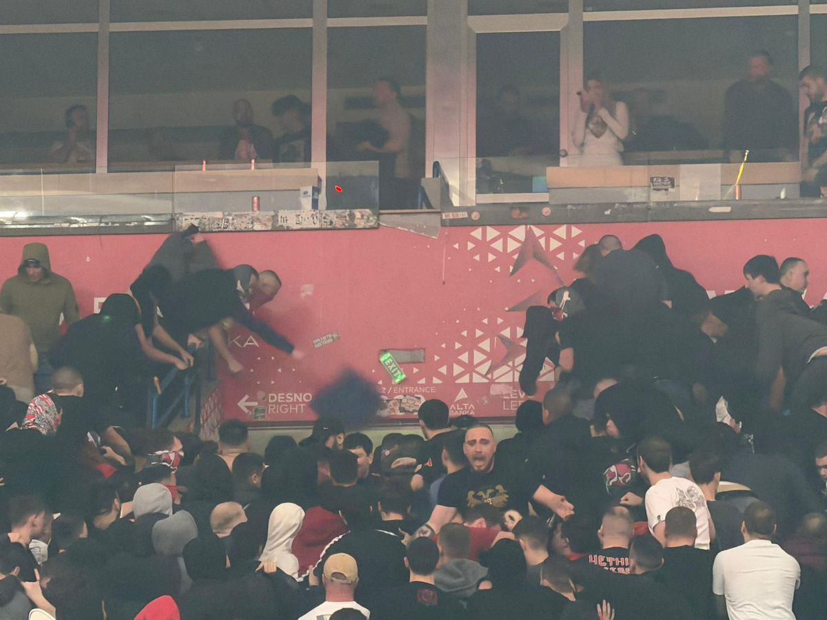 Imagini cu momentele violente petrecute înainte de Steaua Roșie Belgrad - Partizan