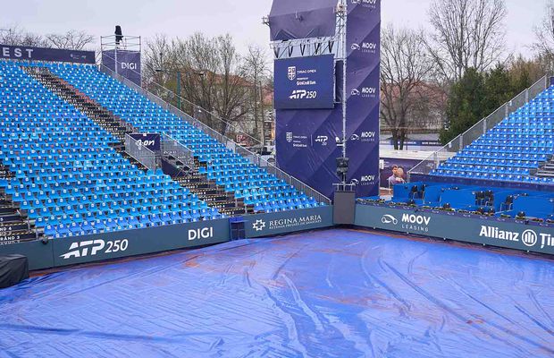Doar un meci de dublu s-a încheiat joi la Țiriac Open din cauza ploii, restul fiind amânate » Programul de vineri, extrem de aglomerat