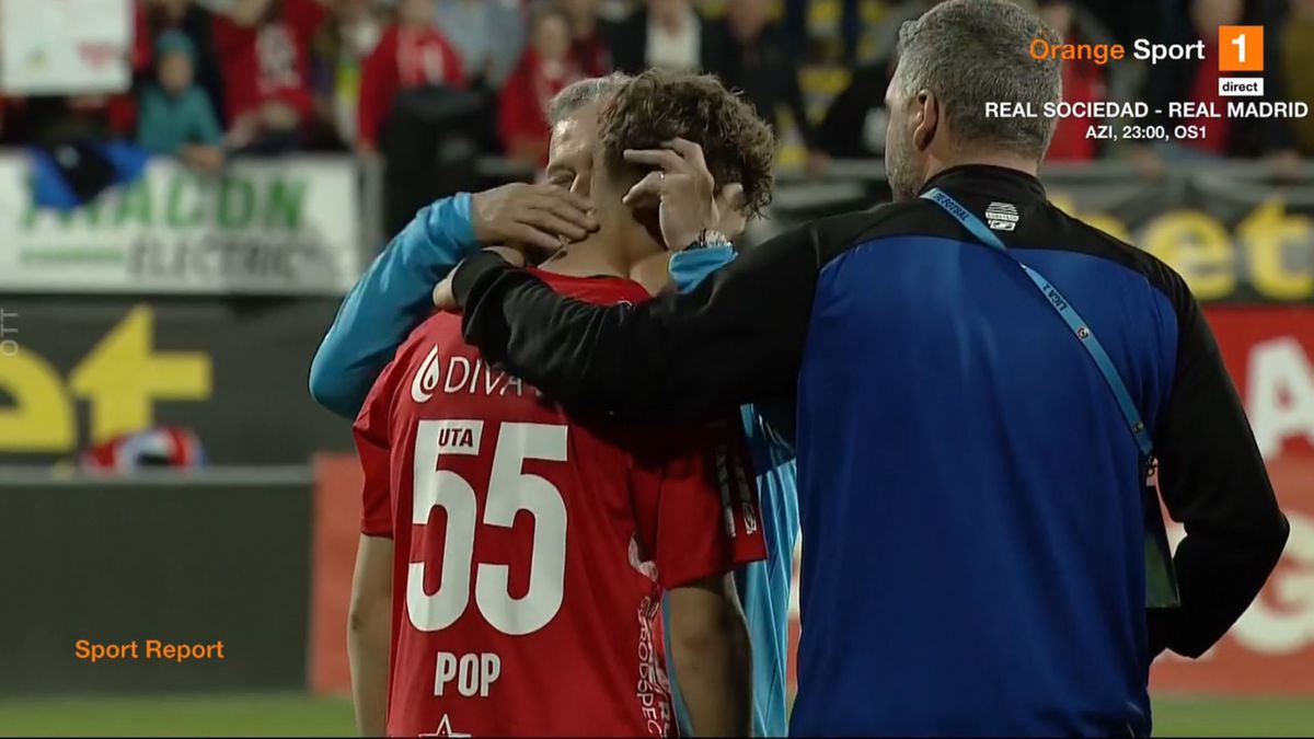 Momente de panică la Arad: Rareș Pop s-a prăbușit pe teren. Verdictul medicilor