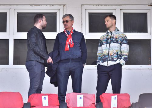 Vlad Iacob, Eugen Voicu și Andrei Nicolescu, la meci în Gloria Buzău - Dinamo