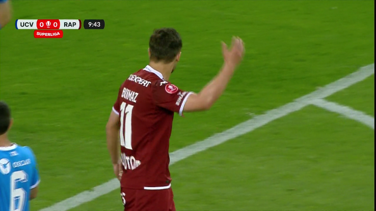 Burmaz și Ciobotariu s-au certat în Craiova - Rapid, foto: captură Orange Sport