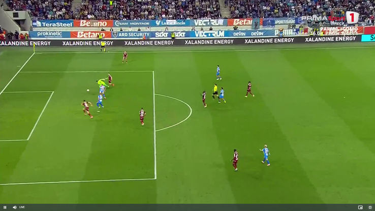 Marian Aioani, gafă de proporții în Universitatea Craiova - Rapid, foto: captură Prima Sport