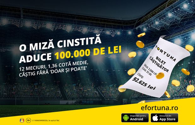 O miză cinstită la timpul ei aduce aproape 100.000 de lei
