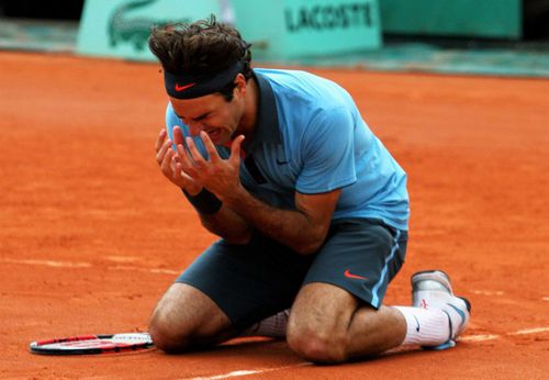 Roger Federer și reacția de după triumf Foto Guliver/GettyImages