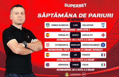 Începe săptămâna de pariuri! Află care sunt recomandările din SuperSocial