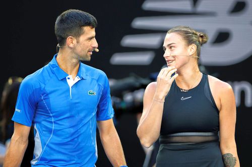 Novak Djokovic și Aryna Sabalenka / foto: Imago
