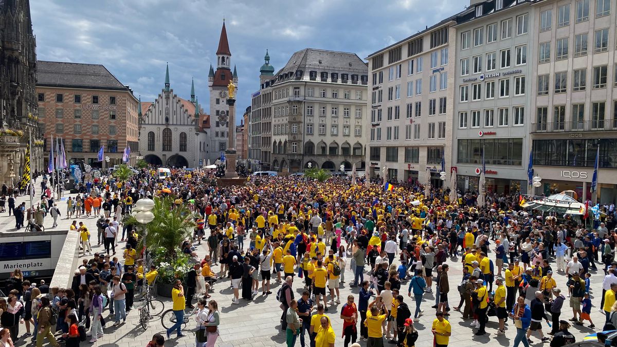 Fanii români fac spectacol la Munchen / România - Olanda, 02.07.2024