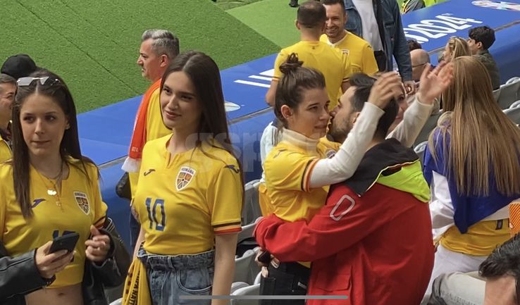 Kira Hagi, surprinsă în brațele iubitului ei la România - Olanda, foto: GSP