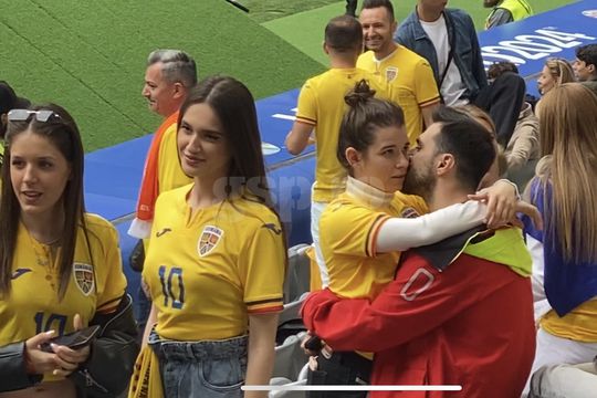 Kira Hagi, surprinsă în brațele iubitului ei la România - Olanda, foto: GSP