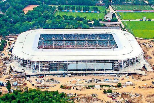 Așa ar putea arăta stadionul Steaua după montarea gazonului // foto: Instagram @ steauaofficial