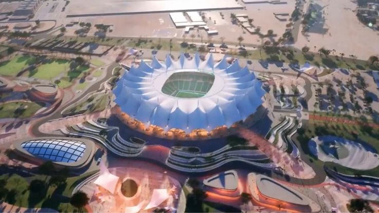 Cele 15 stadioane din 5 orașe ce vor găzdui meciurile de la CM 2034 din Arabia Saudită / Foto: dezeen.com