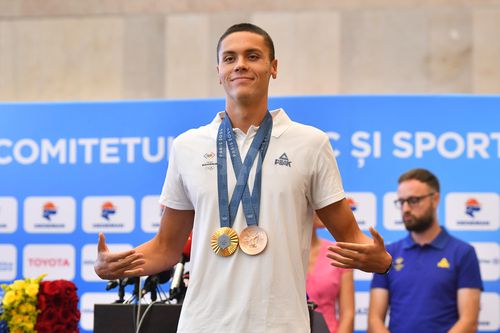 David Popovici la revenirea în România de la Jocurile Olimpcie / FOTO: Cristi Preda (GSP.ro)