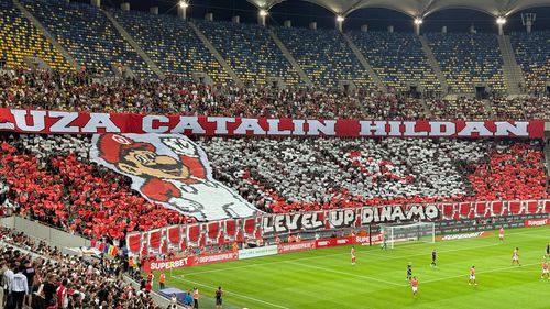 Scenografia fanilor dinamoviști la derby-ul cu FCSB / Foto: GSP