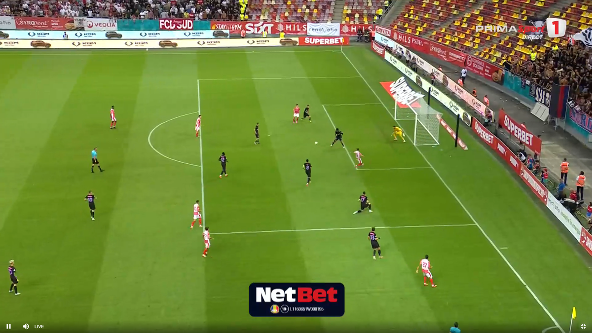 Golul marcat de Musi în poarta lui FCSB