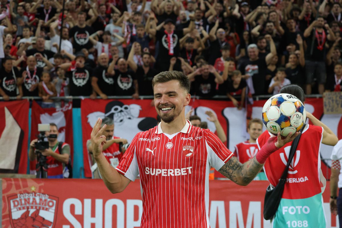 Bucuria celor de la Dinamo după victoria cu FCSB