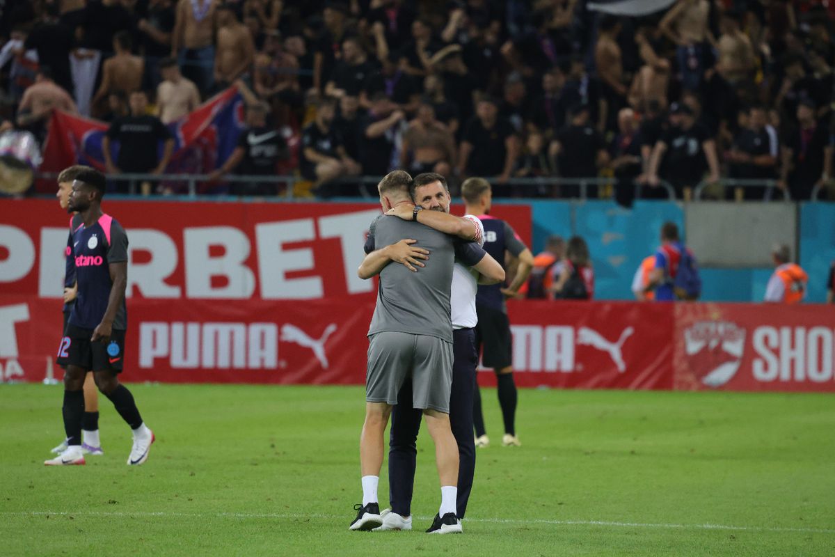 Bucuria celor de la Dinamo după victoria cu FCSB