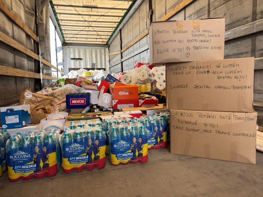 La inițiativa unui campion olimpic, Federația Română de Canotaj a strâns ajutoare pentru orașul Broșteni, grav afectat de inundații