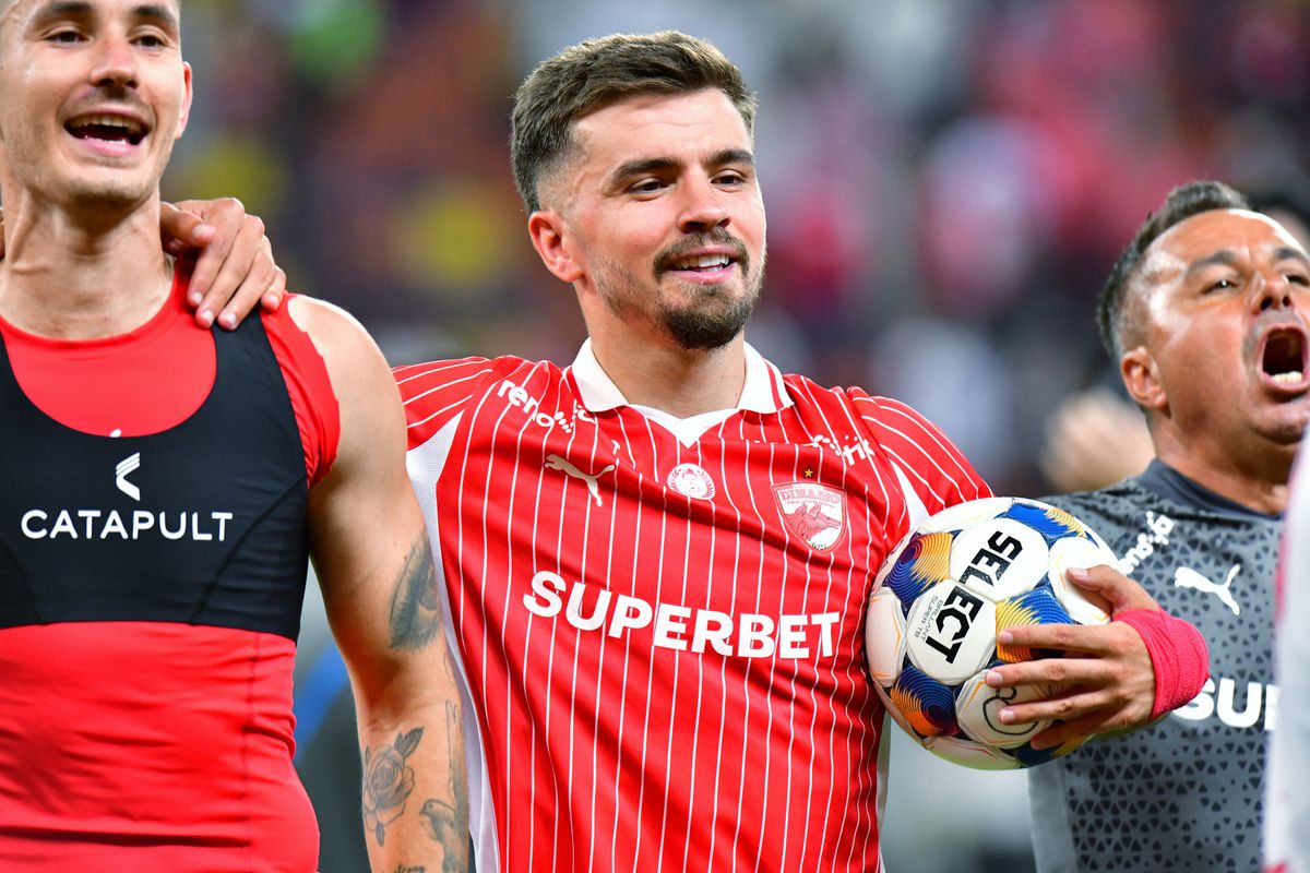 Bucuria celor de la Dinamo după victoria cu FCSB