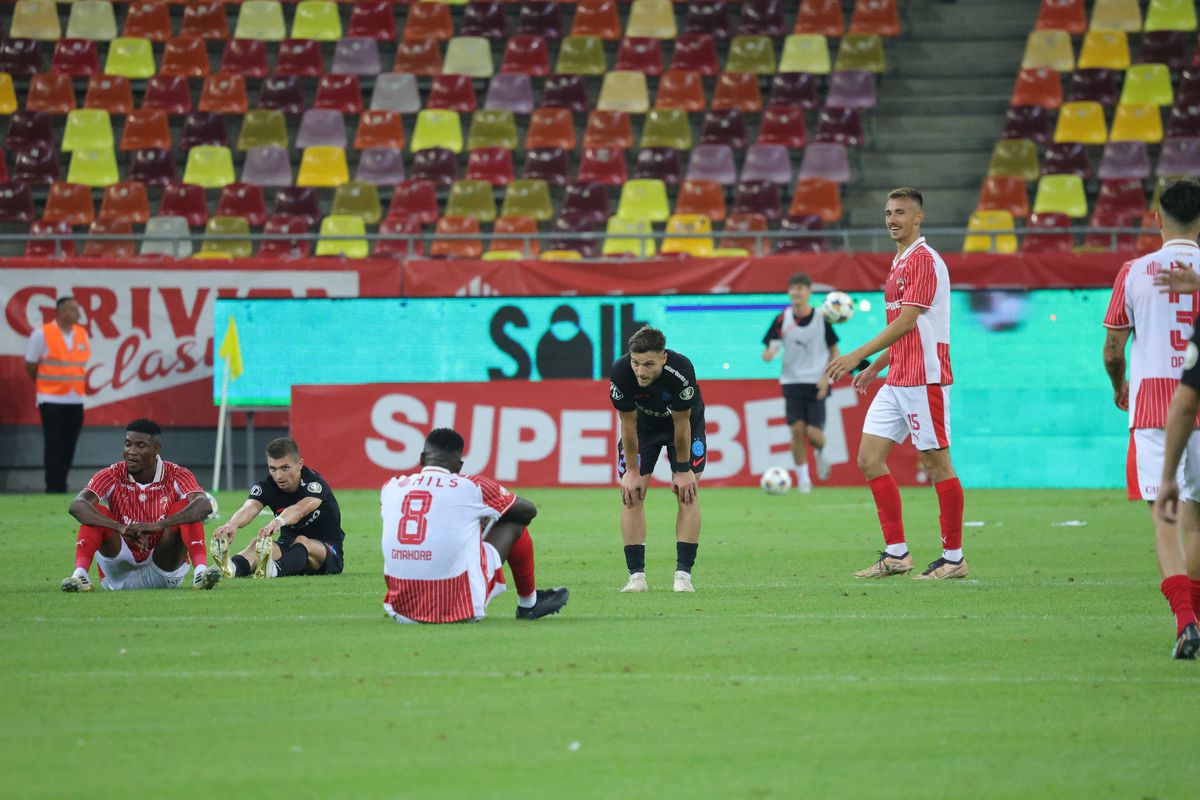 Bucuria celor de la Dinamo după victoria cu FCSB