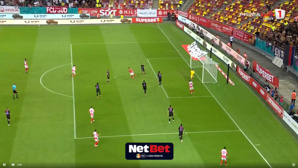 Golul marcat de Musi în poarta lui FCSB