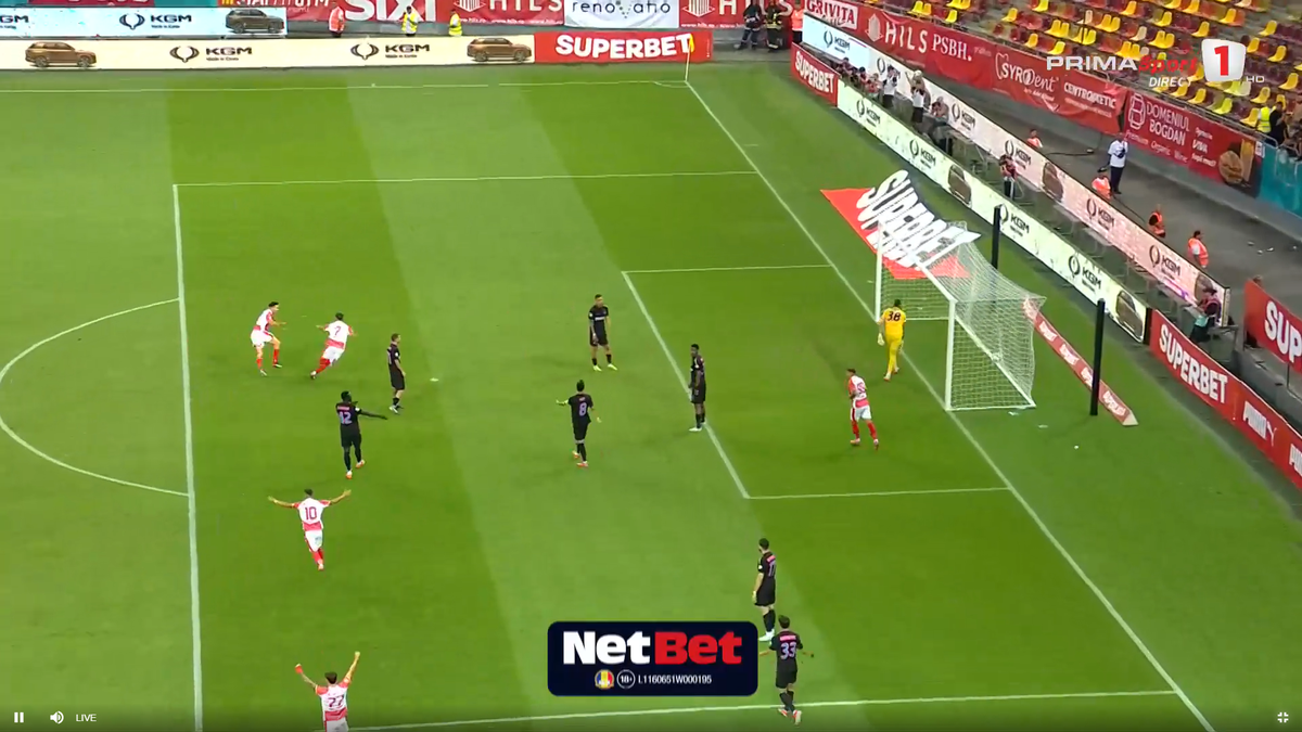 Golul marcat de Musi în poarta lui FCSB