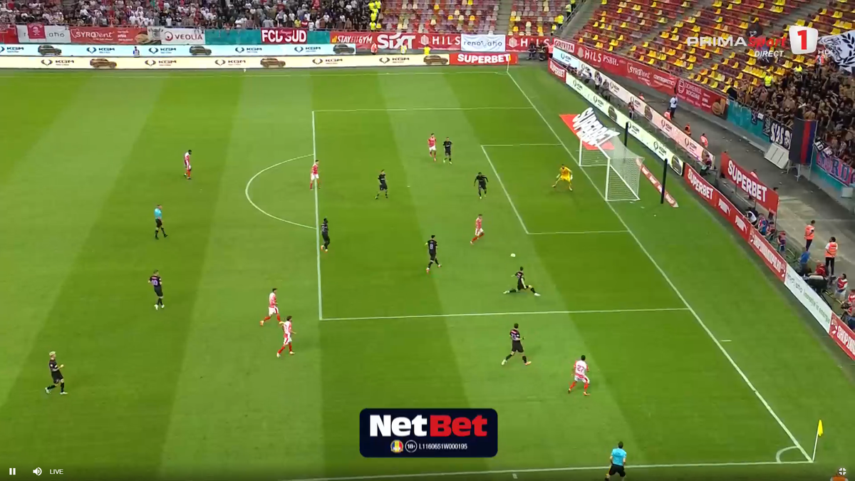 Golul marcat de Musi în poarta lui FCSB