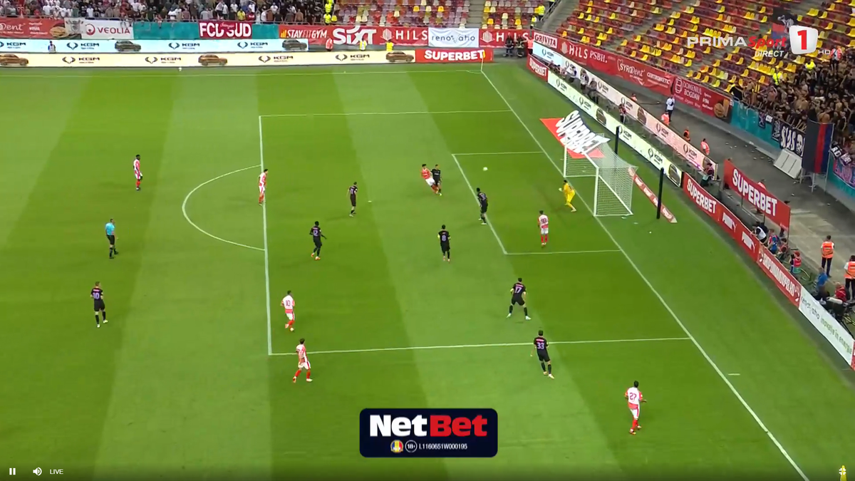 Golul marcat de Musi în poarta lui FCSB