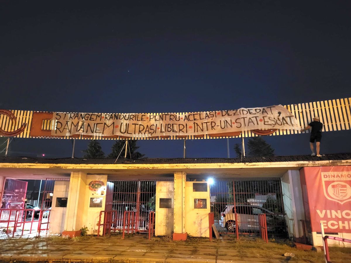 Mesaj afișat în miez de noapte la Stadionul Dinamo: „Am ajuns să fim abuzați și urmăriți asemeni unor infractori deosebit de periculoși”