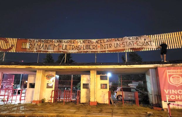 Mesaj afișat în miez de noapte la Stadionul Dinamo: „Am ajuns să fim abuzați și urmăriți asemeni unor infractori deosebit de periculoși”