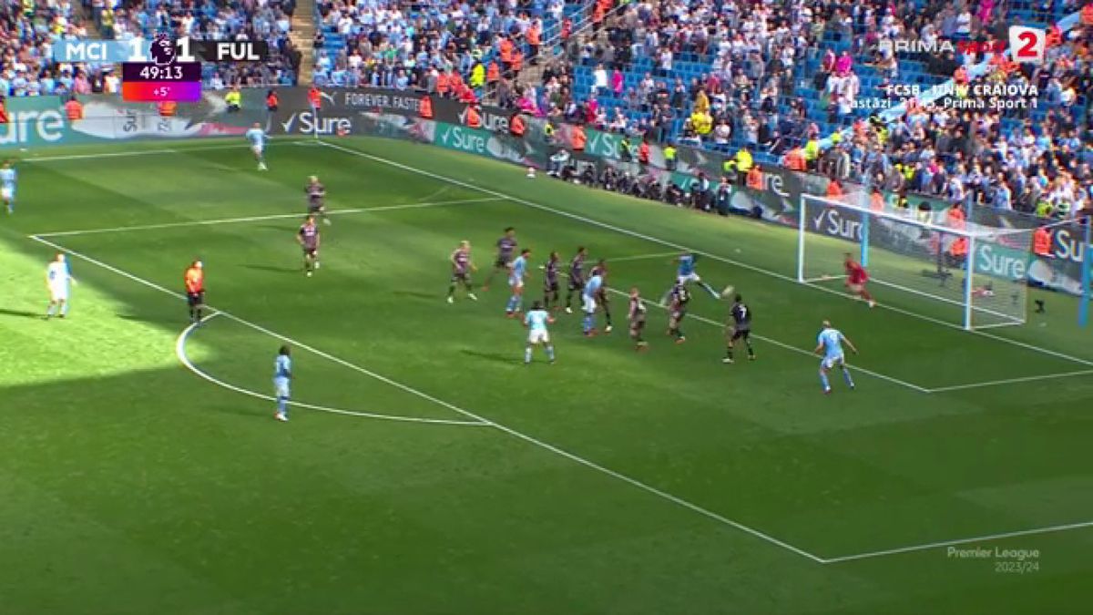 Faza controversată din care Nathan Ake a marcat golul secund al lui Manchester City în meciul cu Fulham