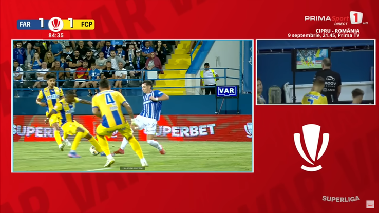 Penalty acordat ușor în Farul - Petrolul. FOTO: captură Prima Sport