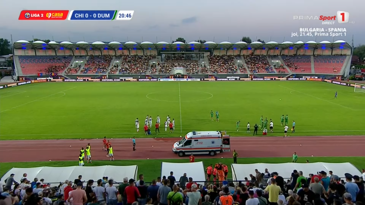 Momente de panică la meciul din Liga 2: i s-a făcut rău și a fost nevoie de intervenția ambulanței