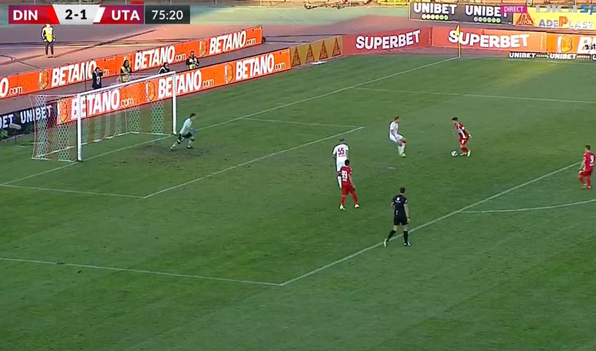 Robert Moldoveanu, ratarea sezonului în Liga 1! Fază incredibilă în Dinamo - UTA